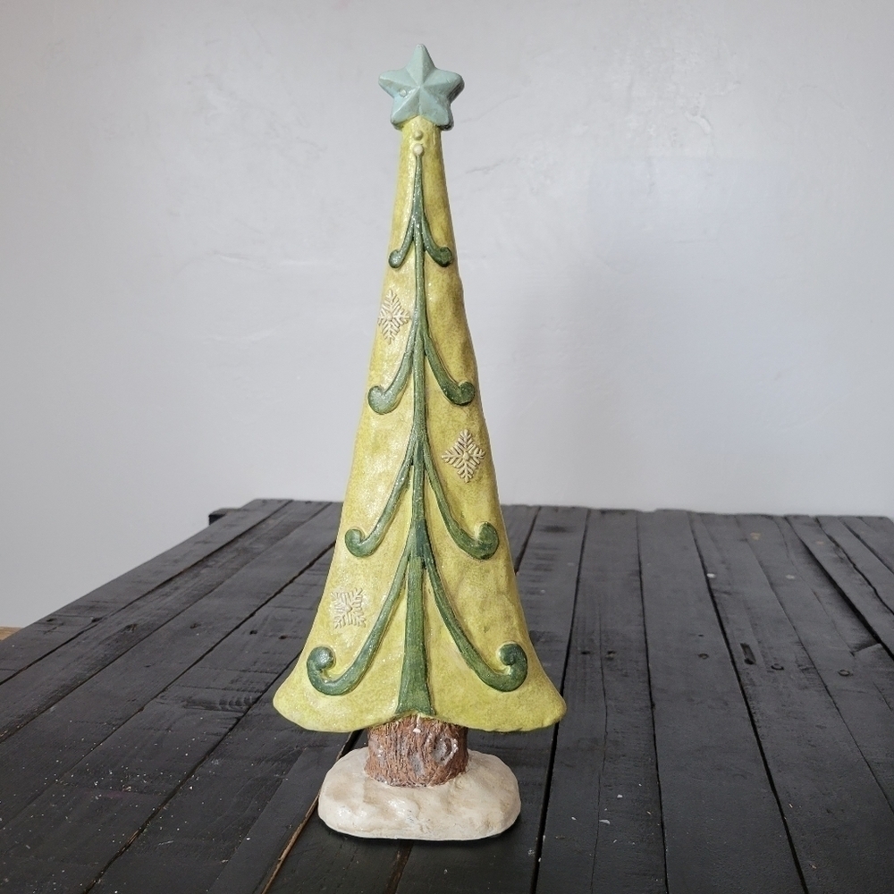 Green Christmas Tree Holiday Home Decor Glitter Shimmer Star Topper Decoration